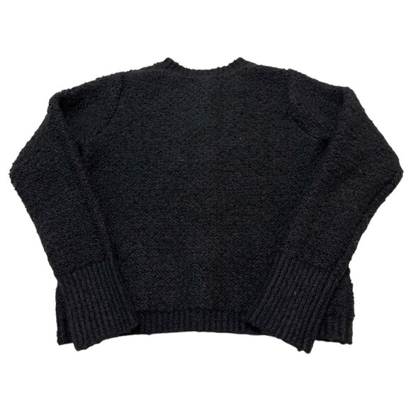 Tahari Sweater Blazer Womens M Black Fuzzy Knit Sliver Buttons Classic Capsule - Picture 2 of 8